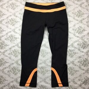Lululemon crops sz 8 Black / orange
